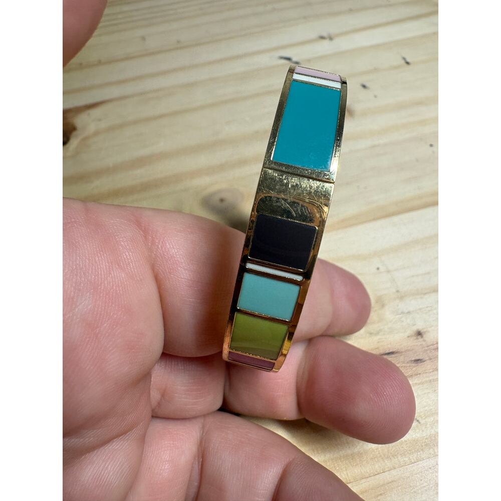 Kate Spade Gold Tone Enamel Multicolored Bangle Bracelet FOR THE FUN OF IT - Picture 6 of 10